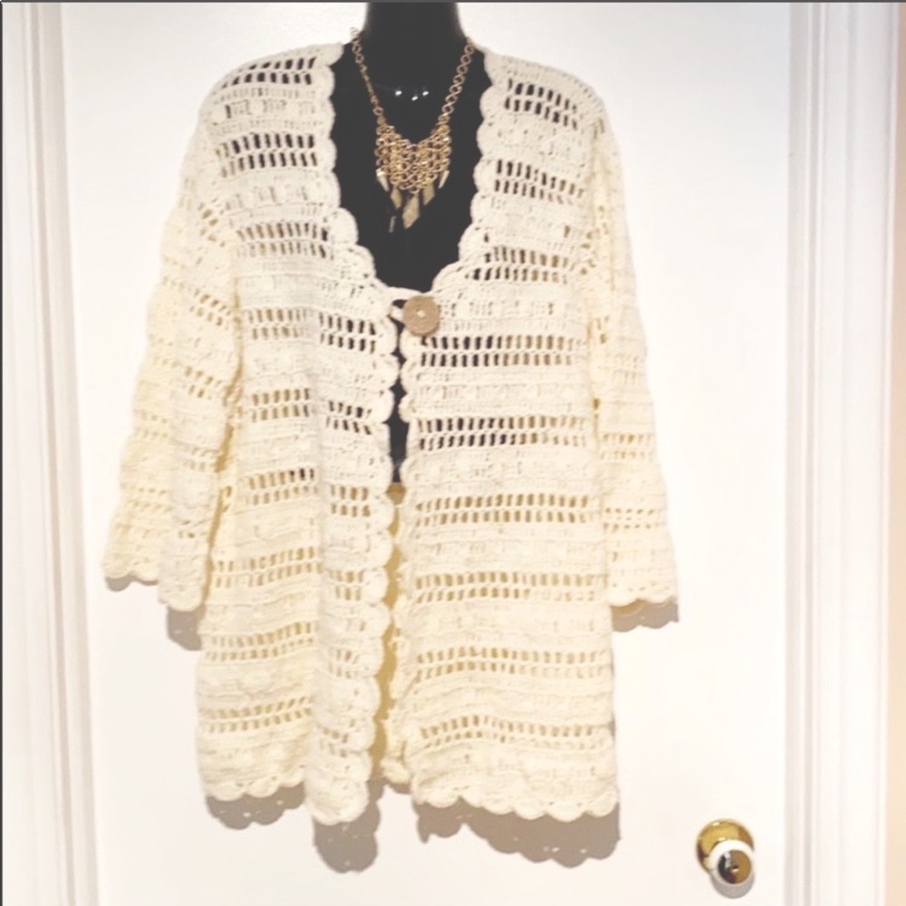 🆕 Artisan Crochet Sweater Cardigan … Gorgeous!!!  NEW!!!